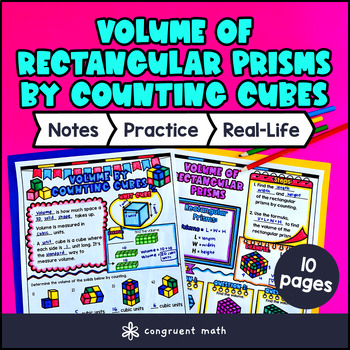 Volume of Rectangular Prisms Counting Cubes Guided Notes w/ Doodles
