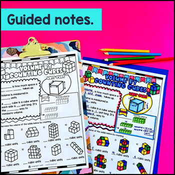 Volume of Rectangular Prisms Counting Cubes Guided Notes w/ Doodles — preview page 2 of 4