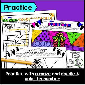 Volume of Rectangular Prisms Guided Notes with Doodles — preview page 3 of 4