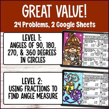 Angles as Fractional Parts of a Circle Digital Pixel Art 4th Grade Angle Measure — preview page 2 of 4