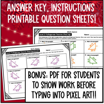 [Winter] Pythagorean Theorem Pixel Art — preview page 4 of 4