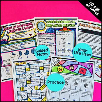 4th Grade Geometry Measuring Protractor Line of Symmetry Guided Notes Pixel Art — preview page 3 of 4