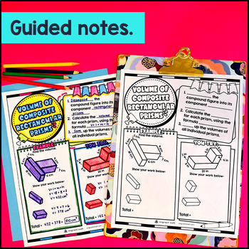 Volume of Composite Rectangular Prisms Guided Notes w/ Doodles — preview page 2 of 4