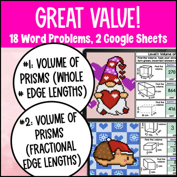 Volume of Right Rectangular Prisms w/ Fractional Edge Lengths Digital Pixel Art — preview page 2 of 4