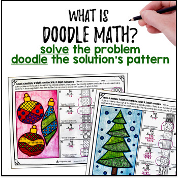 Multidigit Multiplication of Whole Numbers Doodle Math Color by Number [Winter] — preview page 2 of 4