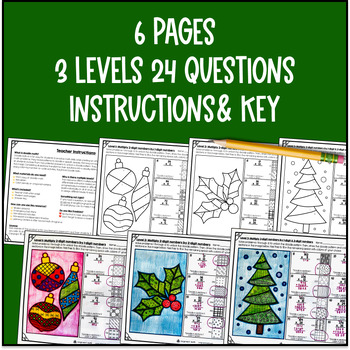Multidigit Multiplication of Whole Numbers Doodle Math Color by Number [Winter] — preview page 4 of 4