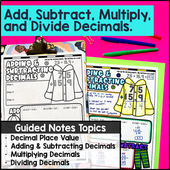 Decimal Place Value & Decimal Operations Guided Notes BUNDLE — preview page 2 of 4