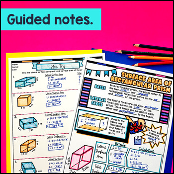 Lateral & Total Surface Area of Rectangular Prisms Guided Notes with Doodles — preview page 2 of 4