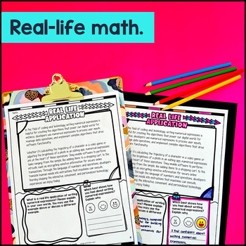 Writing Numerical Expressions Guided Notes with Doodles — preview page 4 of 4