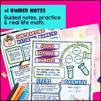 Adding Subtracting Rational Numbers Digital & Print Bundle — preview page 2 of 4