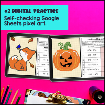 Adding Subtracting Rational Numbers Digital & Print Bundle — preview page 3 of 4