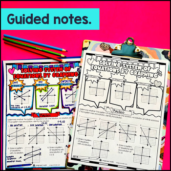 System of Equations by Graphing Guided Notes w/ Doodles — preview page 2 of 4