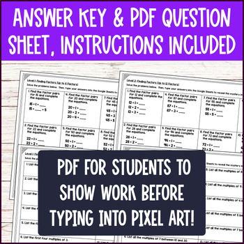 Factors and Multiples Digital Pixel Art BUNDLE Google Sheets 4th Grade 4.OA.B.4 — preview page 4 of 4