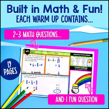 Fraction Operations GCF LCM 5th & 6th Grade Math Warm Ups Bell Ringers CCSS TEKS — preview page 2 of 4