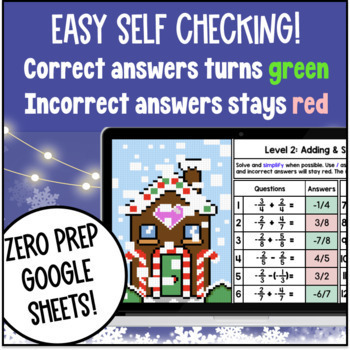 Rational Numbers Operations Digital Pixel Art BUNDLE Winter Math — preview page 3 of 4