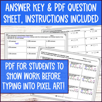Approximate & Compare Irrational Numbers Pixel Art Google Sheets — preview page 4 of 4