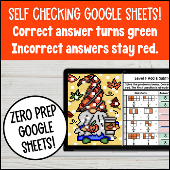 Adding and Subtracting Fractions w Like Denominators Digital Pixel Art Halloween — preview page 3 of 4