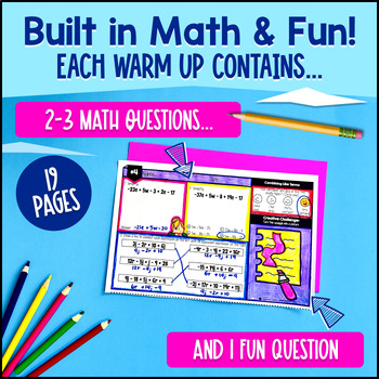 Expressions Combining Like Terms Distributive Property 7th Grade Math Warm Ups — preview page 2 of 4
