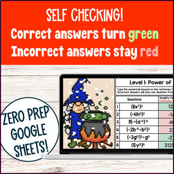 Negative, Zero, Power of Power Digital Pixel Art Laws of Exponents Properties — preview page 3 of 4