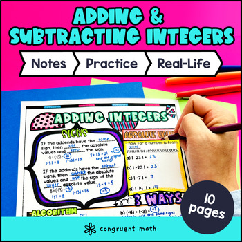 Adding and Subtracting Integers Guided Notes & Doodles