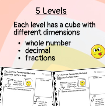 Surface Area of 3D Shape Nets Math Project — preview page 3 of 4