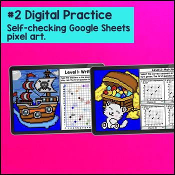 Coordinate Plane Quadrant 1 Graphing Guided Notes & Pixel Art — preview page 4 of 4