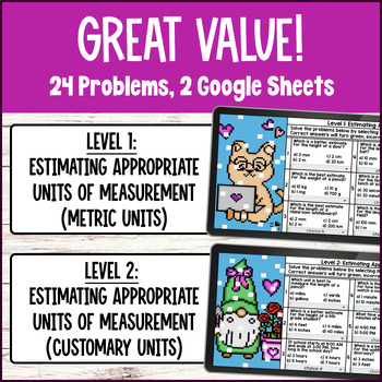 Estimating Relative Size of Measurement Units 4th Grade Digital Pixel Art CCSS — preview page 2 of 4