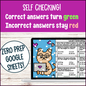 Estimating Relative Size of Measurement Units 4th Grade Digital Pixel Art CCSS — preview page 3 of 4