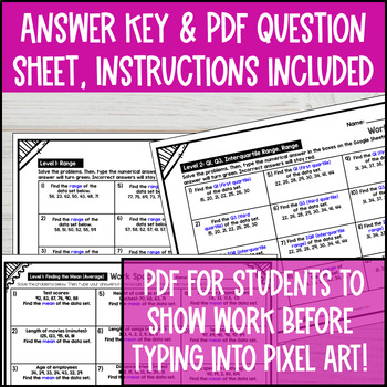 Measures of Center and Variability Digital Pixel Art BUNDLE — preview page 4 of 4