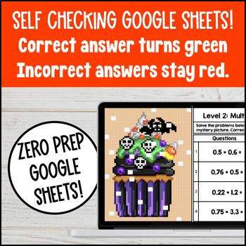 [Fall] Multiplying Decimals by Whole Numbers and Decimals Digital Pixel Art — preview page 3 of 4