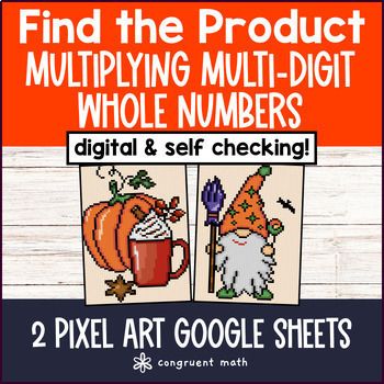Thumbnail for [Thanksgiving] Multiplying Multi-Digit Whole Numbers Pixel Art | Product