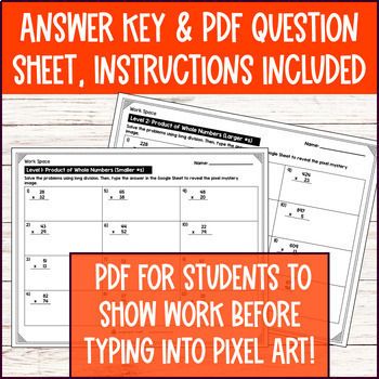 [Thanksgiving] Multiplying Multi-Digit Whole Numbers Pixel Art — preview page 4 of 4