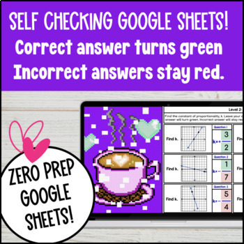 Constant of Proportionality Pixel Art Tables, Graphs, Equations Valentine's Day — preview page 3 of 4