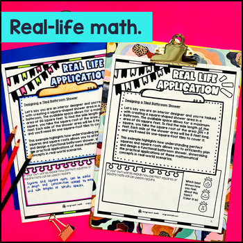 Perfect Squares and Square Roots Guided Notes & Doodles — preview page 4 of 4