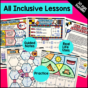 Fractions Operations Guided Notes Pixel Art Google Sheets Digital & Print Lesson — preview page 3 of 4