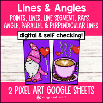 Thumbnail for Lines Rays Line Segment Angles Parallel Perpendicular 4th Grade Pixel Art