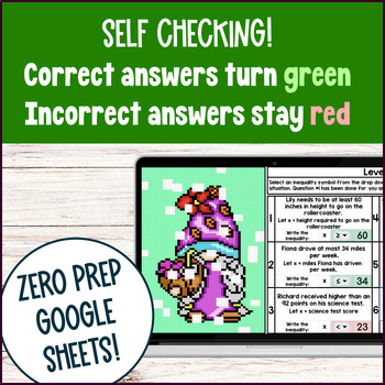 Writing & Graphing Inequalities Digital Pixel Art — preview page 3 of 4