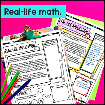 Subtracting Rational Numbers Guided Notes & Doodles — preview page 4 of 4