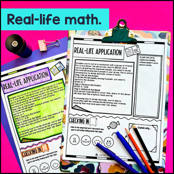 Dividing Rational Numbers Fractions Decimals Guided Notes Sketch & Doodles — preview page 4 of 4