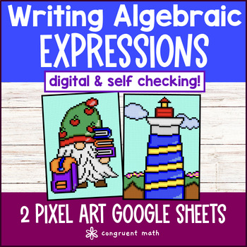Writing Algebraic Expressions Digital Pixel Art