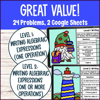 Writing Algebraic Expressions Digital Pixel Art — preview page 2 of 4