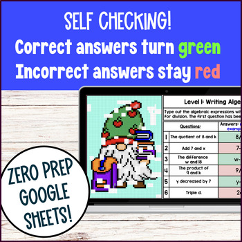 Writing Algebraic Expressions Digital Pixel Art — preview page 3 of 4