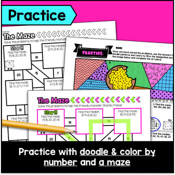Mean Median Mode Guided Notes & Doodles — preview page 3 of 4
