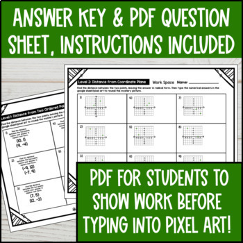 Distance on the Coordinate Plane Digital Pixel Art Applying Pythagorean Theorem — preview page 4 of 4