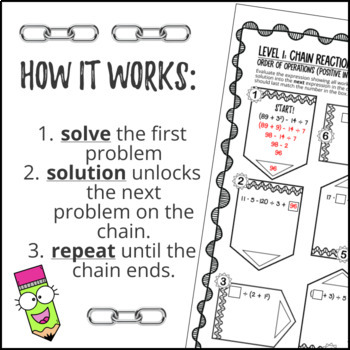 Evaluating Expressions Chain Activity — preview page 2 of 4