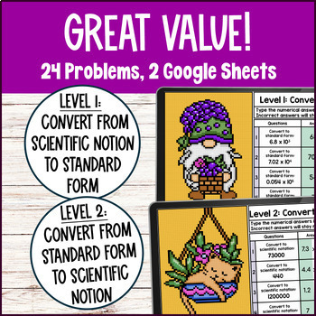 Convert Scientific Notation & Standard Form Pixel Art — preview page 2 of 4
