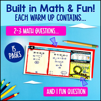 Number Patterns and Expressions 5th Grade Math Warm Ups CCSS TEKS Bell Ringers — preview page 2 of 4