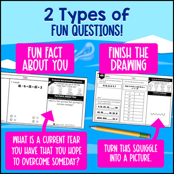 Number Patterns and Expressions 5th Grade Math Warm Ups CCSS TEKS Bell Ringers — preview page 3 of 4