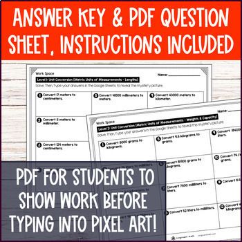 Metric Unit Conversions Fall Digital Pixel Art Measurement Lengths Weights — preview page 4 of 4