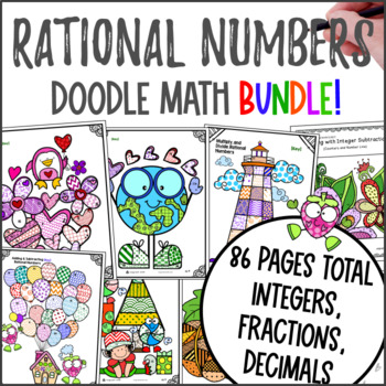 Rational Numbers Doodle Math BUNDLE
